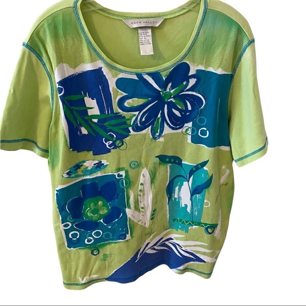 Napa Valley Graphic Tee Shirt Embellished Sz Xl